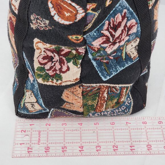 Handmade Cupid Love Tapestry Black Large Weekender Tote Bag - Picture 13 of 13